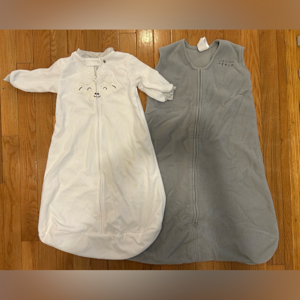 Two Fleece Baby Sleep Sacks - M